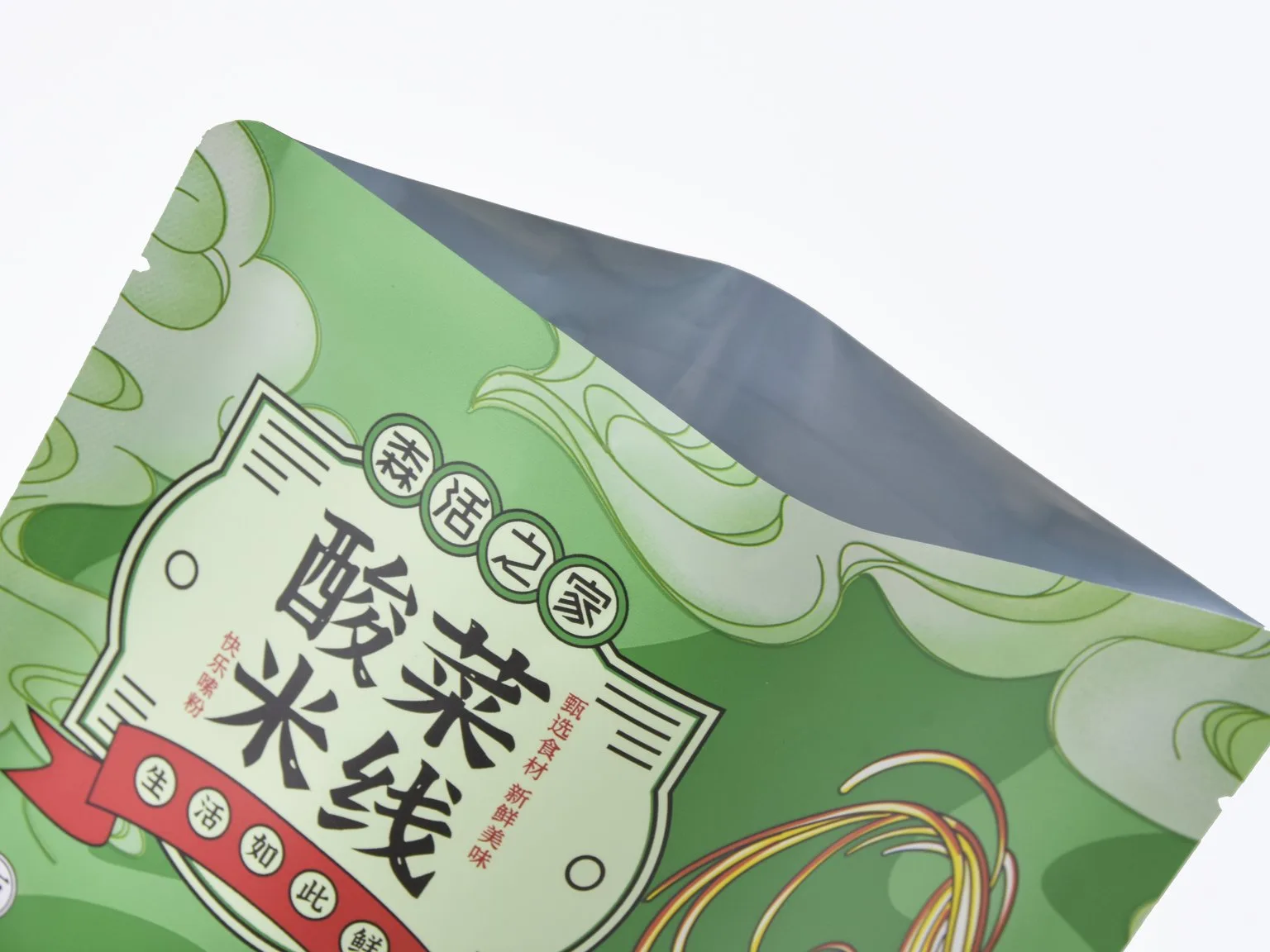 Stand up pouch multi-layer laminated printed surface